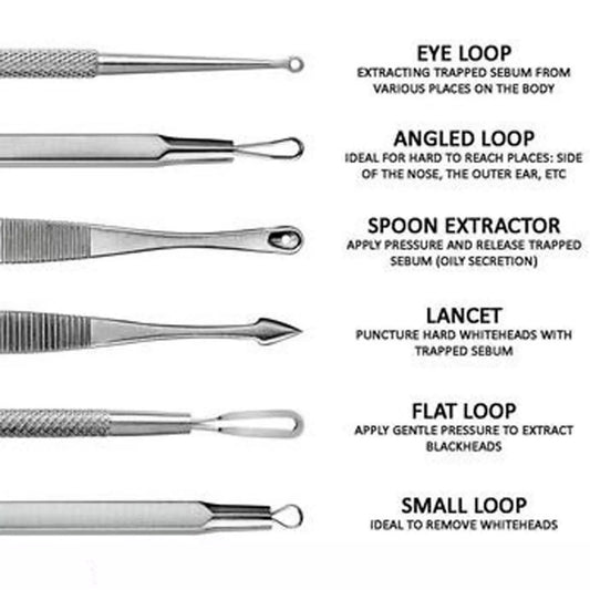Monwell™ Precision Blackhead Remover Toolkit – Luxury Stainless Steel Pore Extractor Set