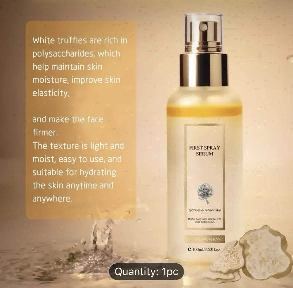 Monwell™ White Truffle Hydrating Facial Mist – Alcohol & Fragrance-Free (100ml)